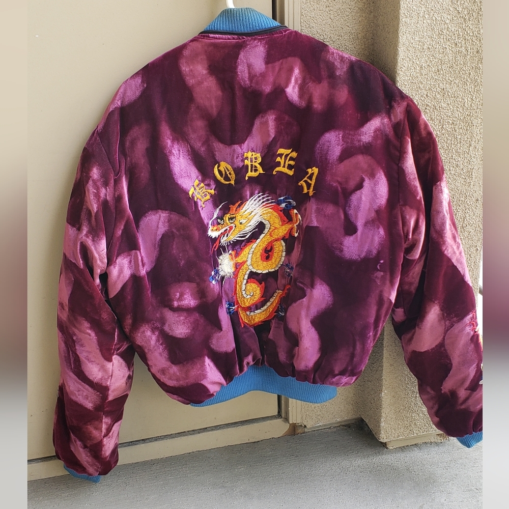 Vintage Jacket Souvenir Korea sz Large velvet
